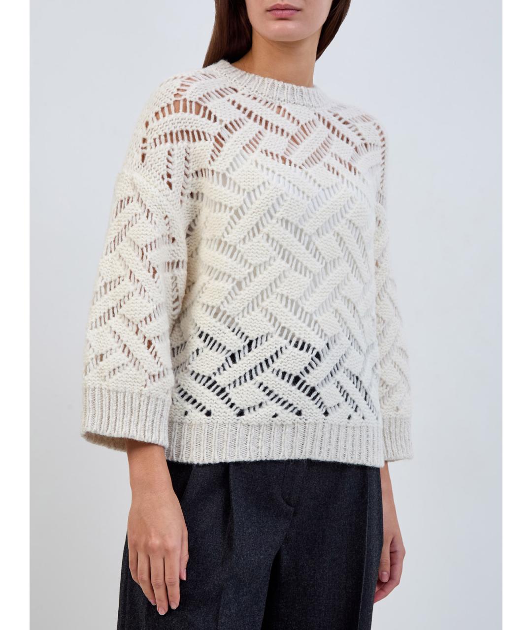 PESERICO Бежевый шерстяной джемпер / свитер, фото 3