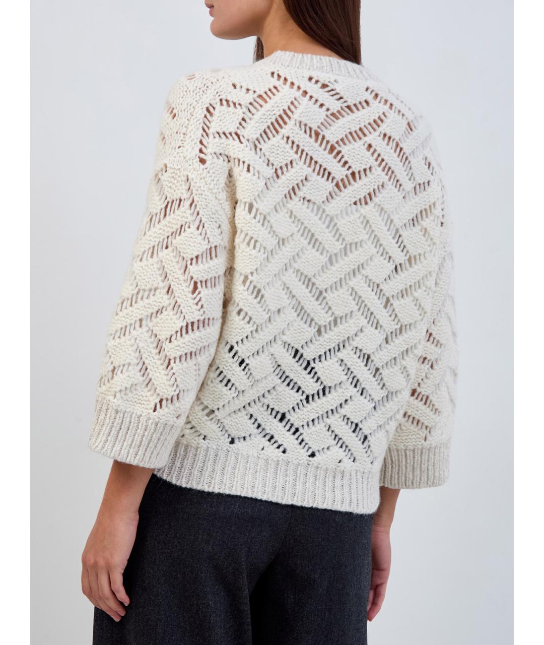 PESERICO Бежевый шерстяной джемпер / свитер, фото 4