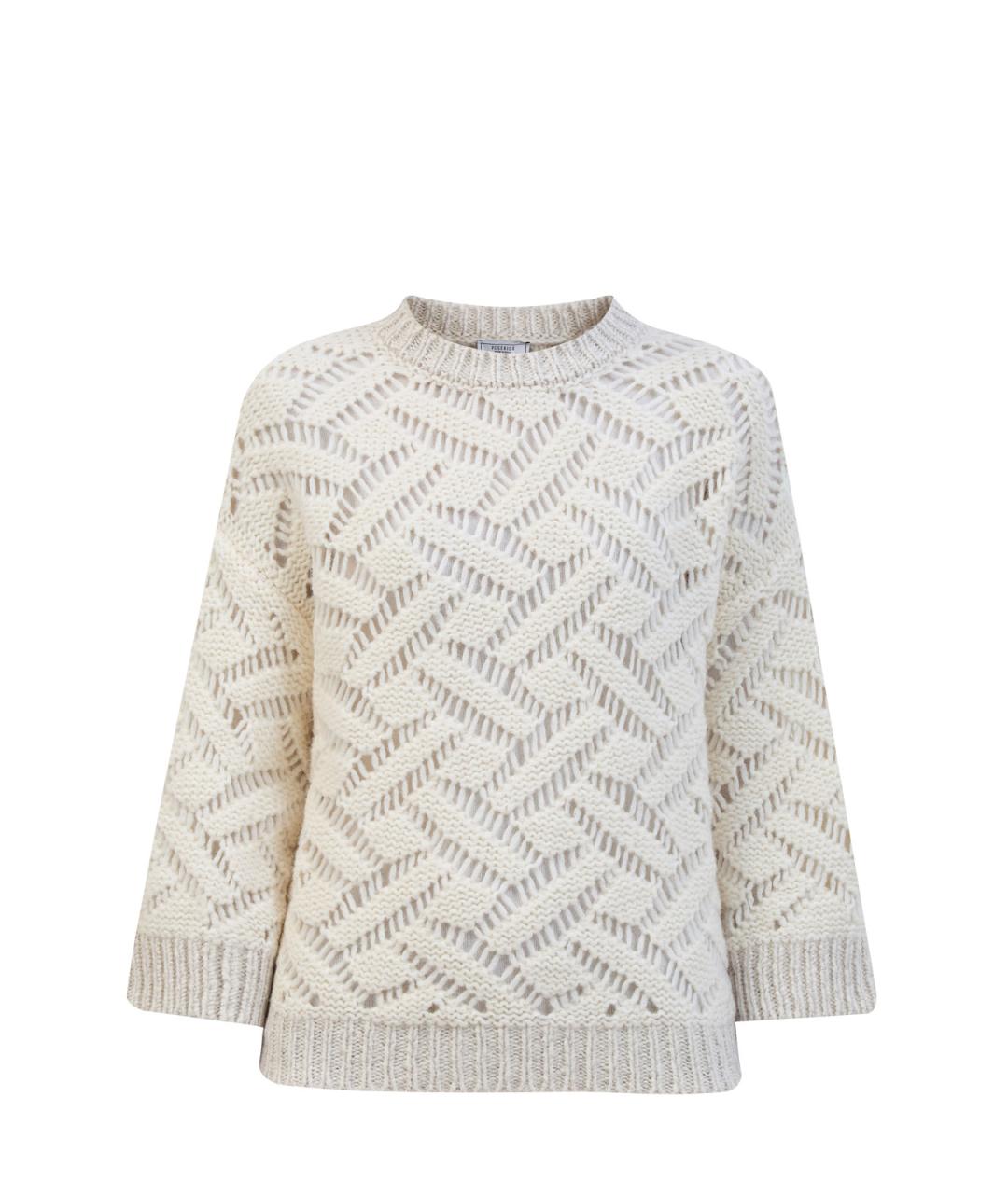 PESERICO Бежевый шерстяной джемпер / свитер, фото 6