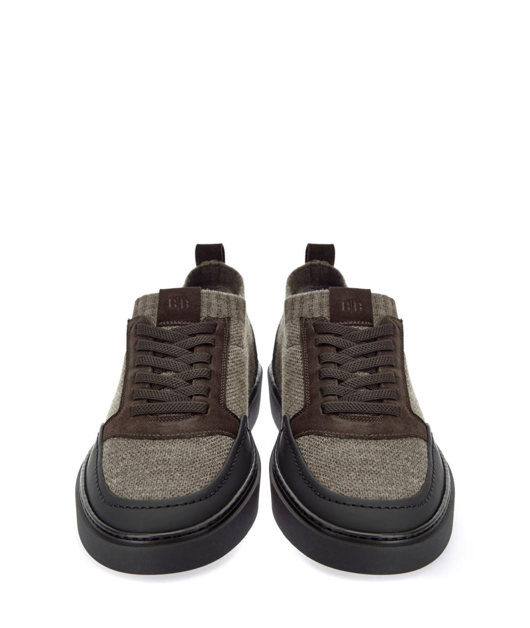 BARRETT Коричневые текстильные низкие кроссовки / кеды, фото 6