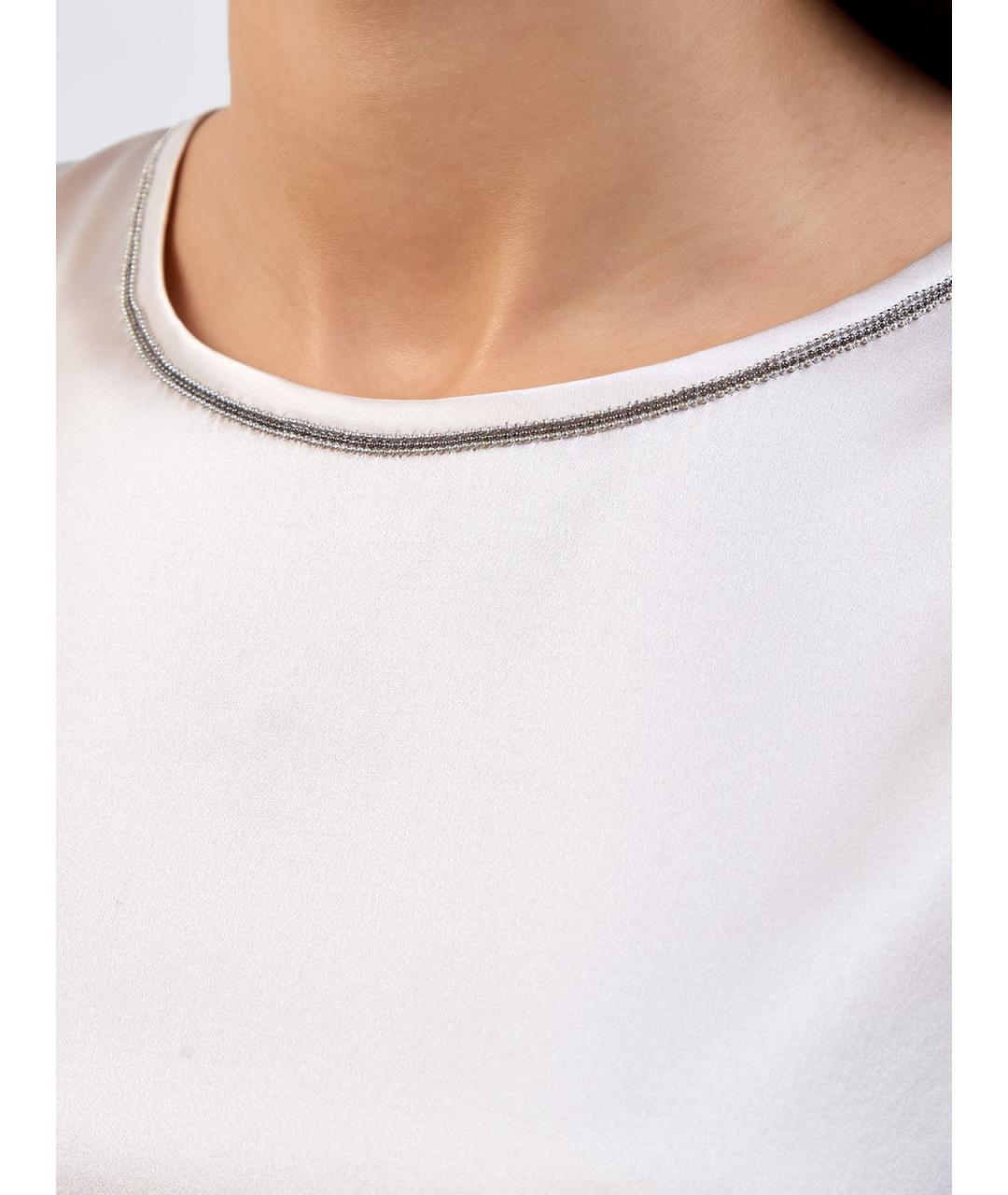 PESERICO Бежевая шелковая блузы, фото 5