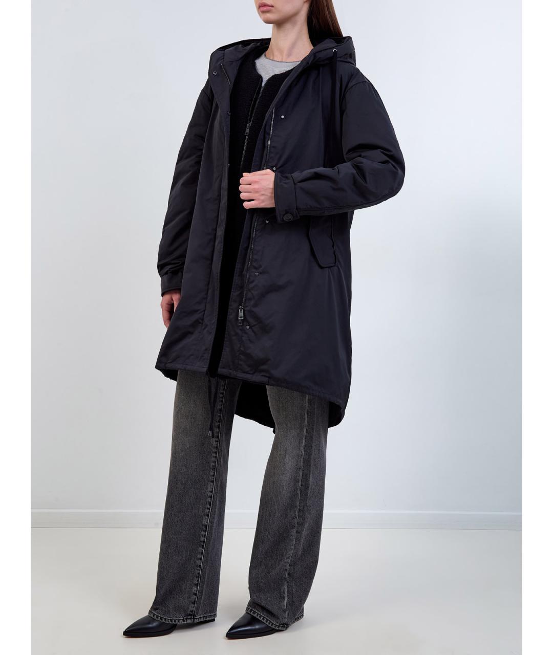 LORENA ANTONIAZZI Черная полиэстеровая парка, фото 2