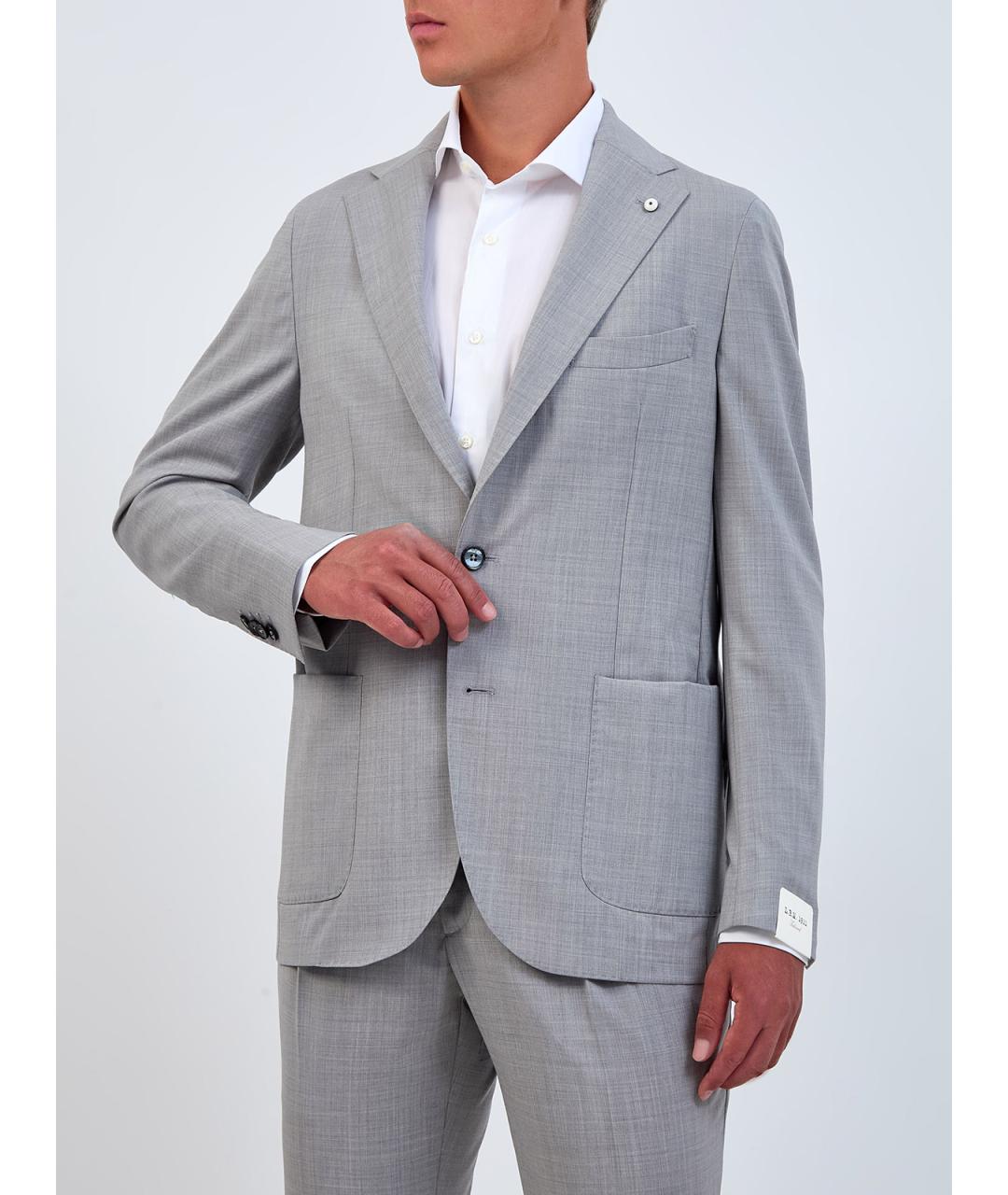 L.B.M. 1911 Серый шерстяной пиджак, фото 3