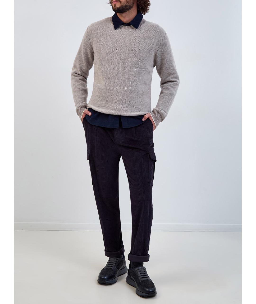 PESERICO Коричневый шерстяной джемпер / свитер, фото 2