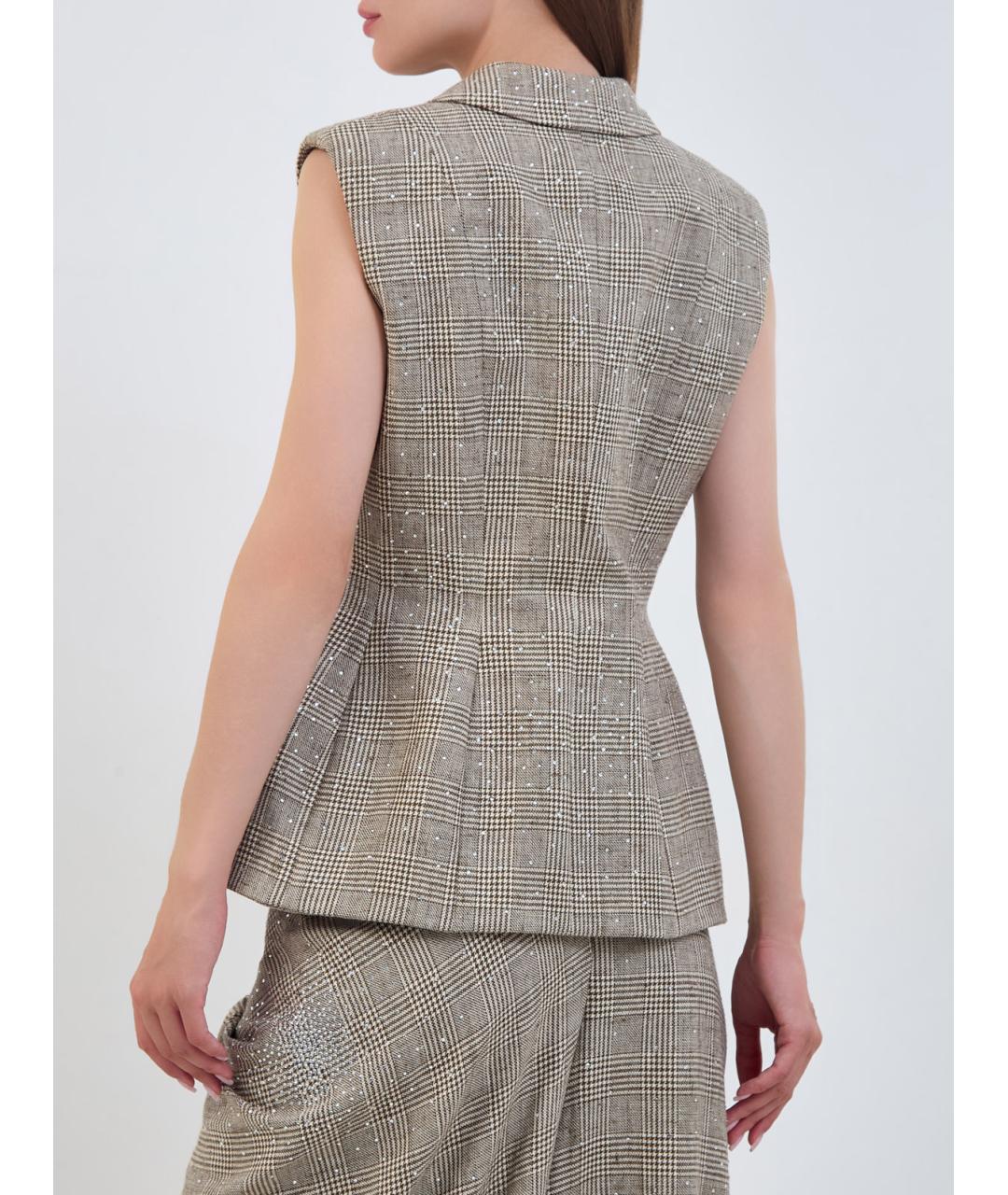 GIUSEPPE DI MORABITO Бежевый хлопковый жилет, фото 4