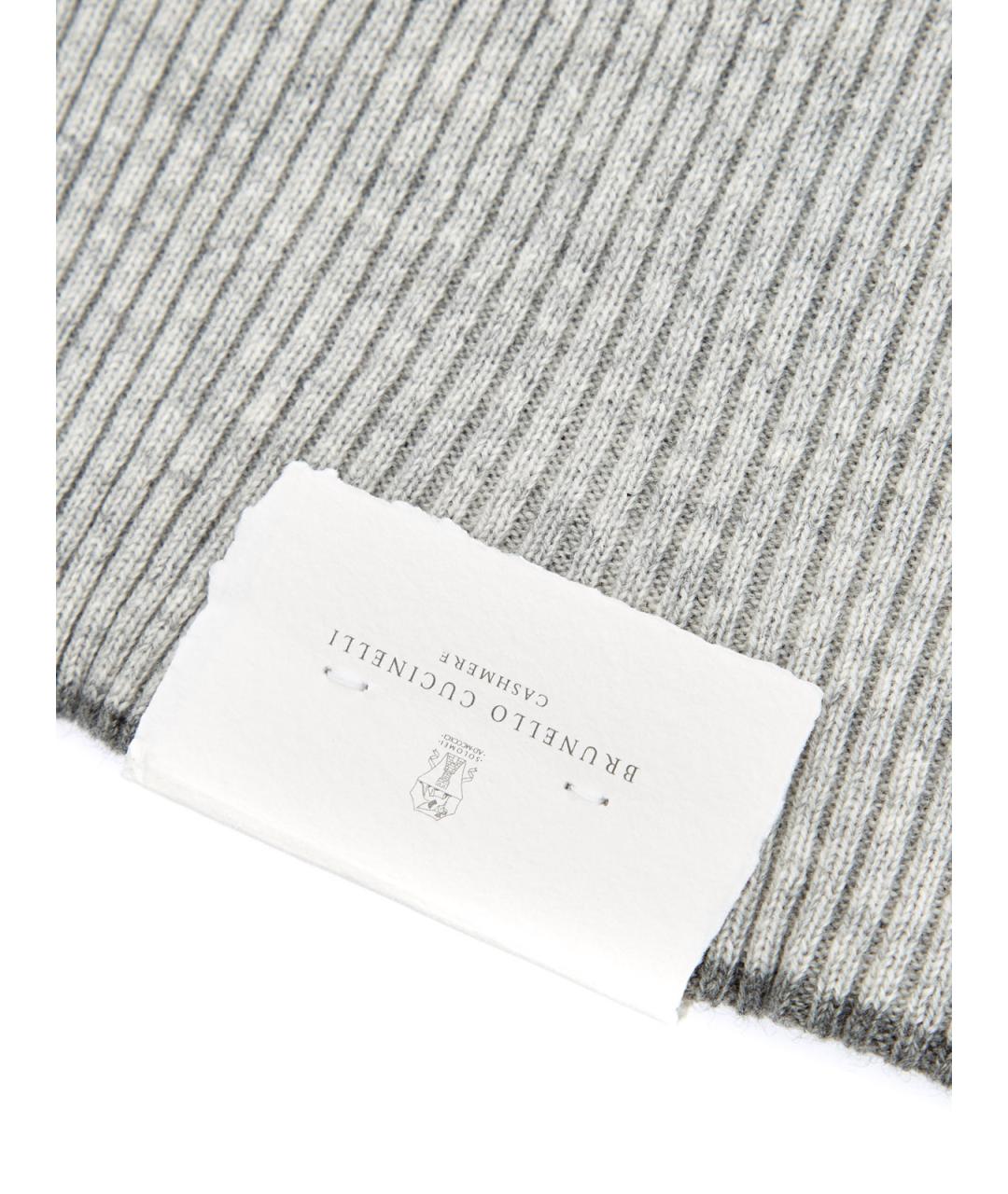 BRUNELLO CUCINELLI Серая кашемировая шапка, фото 4