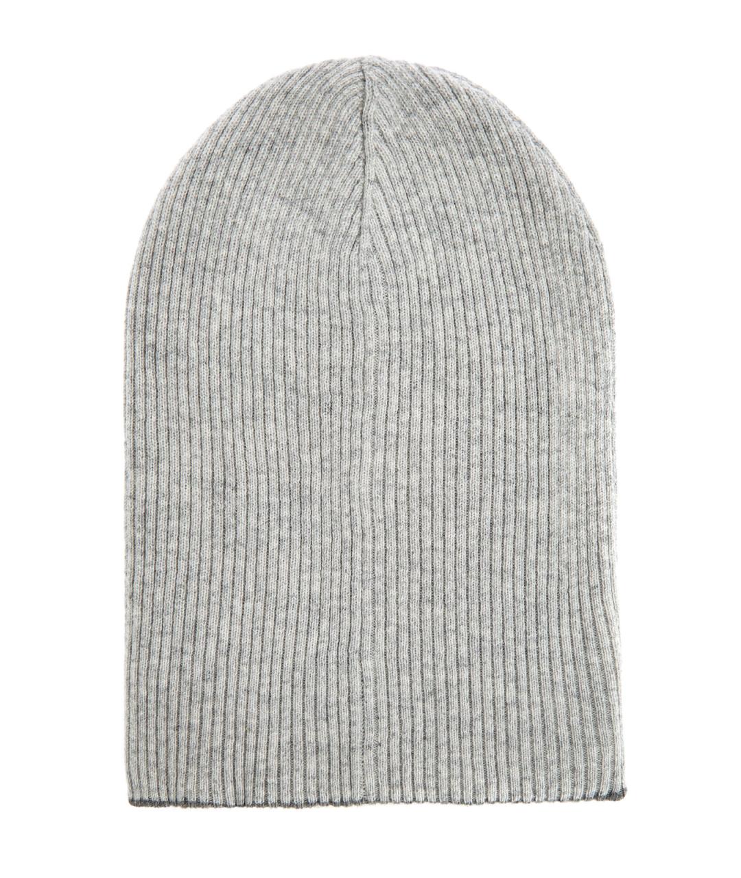 BRUNELLO CUCINELLI Серая кашемировая шапка, фото 3