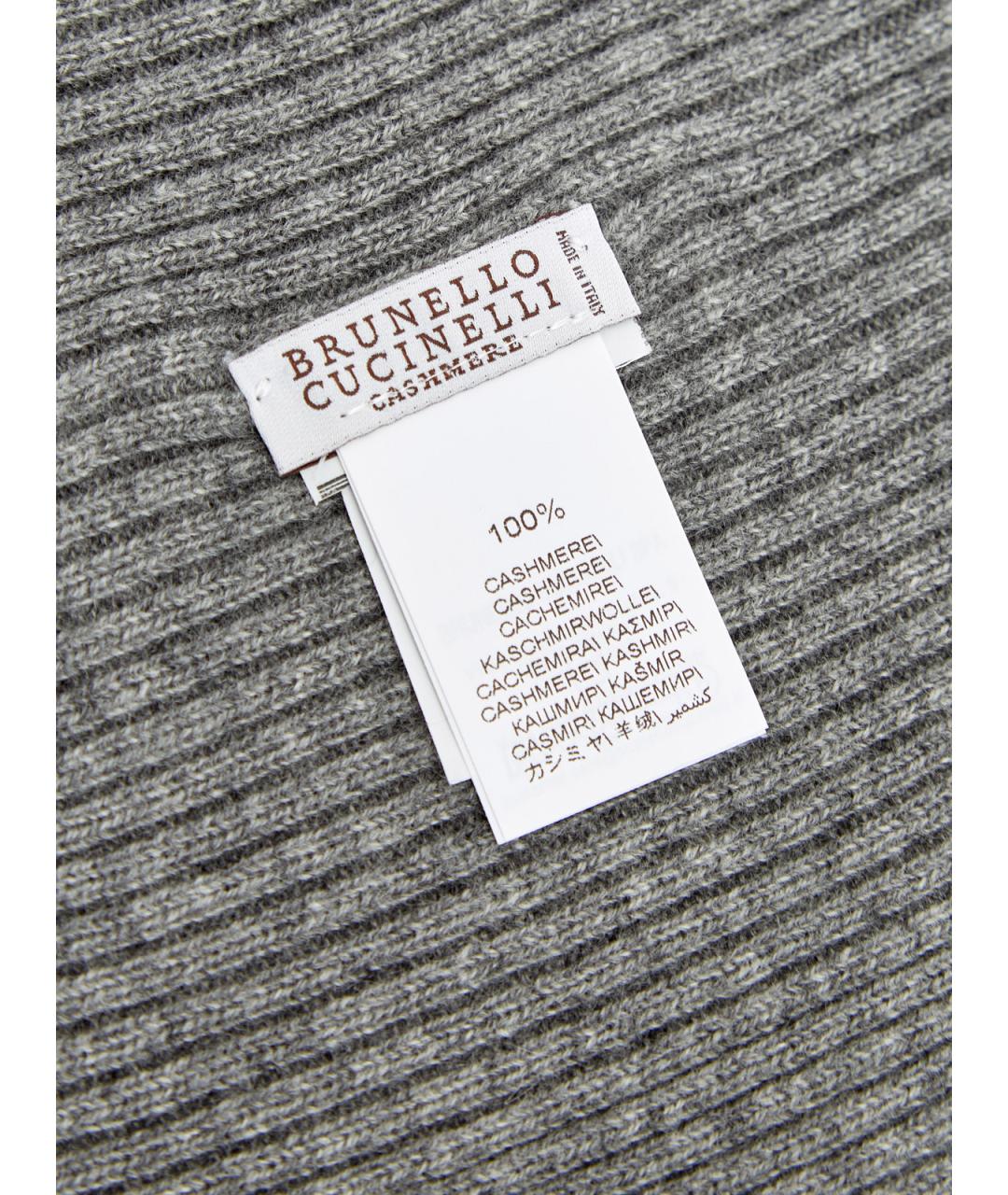 BRUNELLO CUCINELLI Серая кашемировая шапка, фото 5