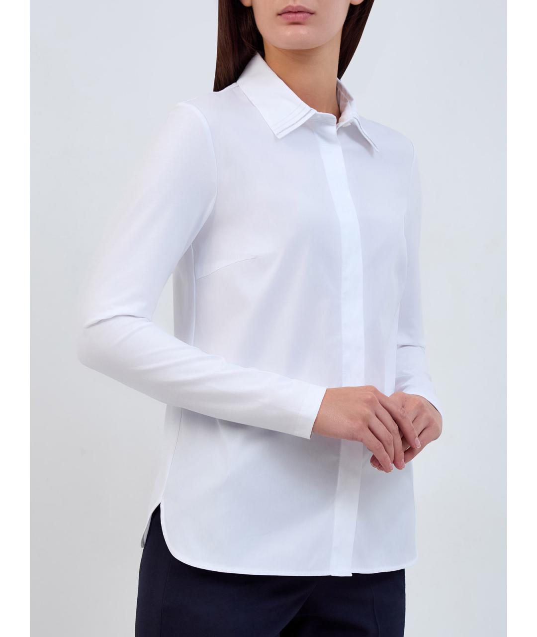 PESERICO Белая хлопковая рубашка, фото 3