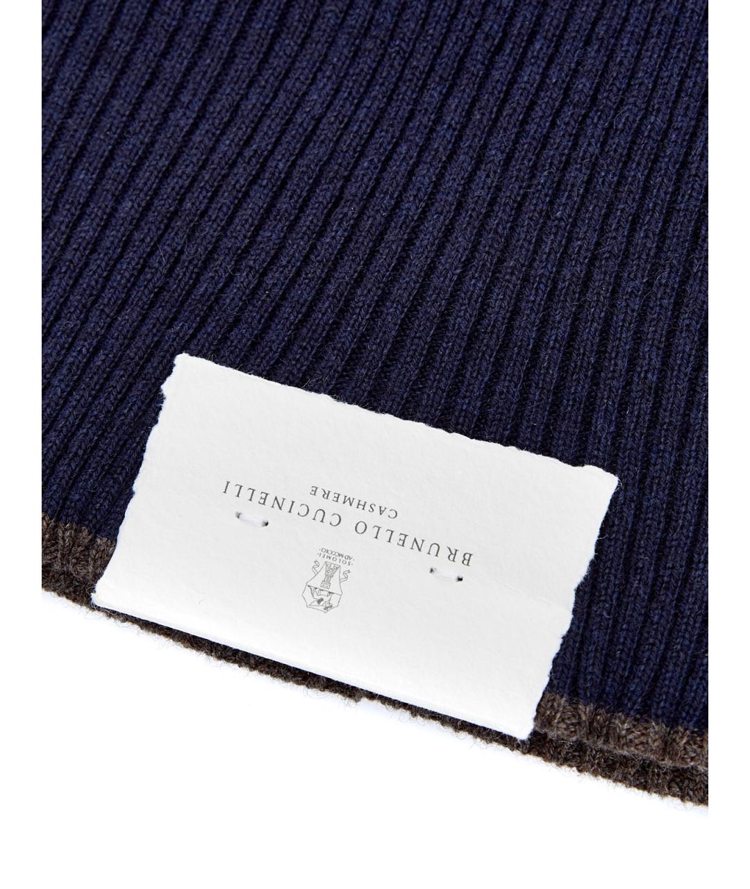 BRUNELLO CUCINELLI Синяя кашемировая шапка, фото 4