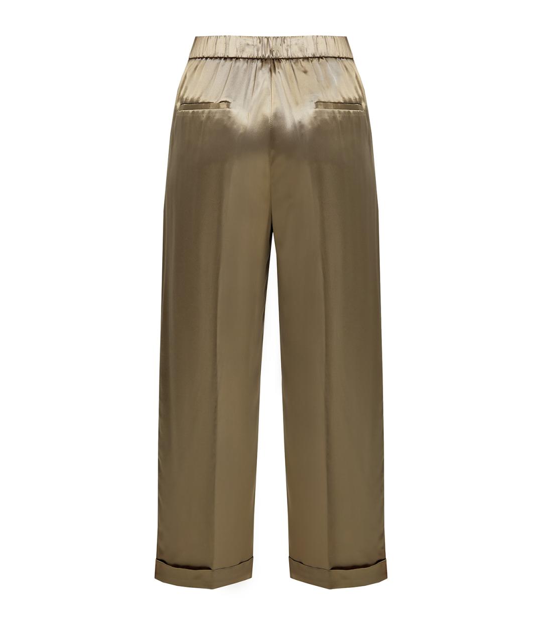 PESERICO Зеленые вискозные прямые брюки, фото 2