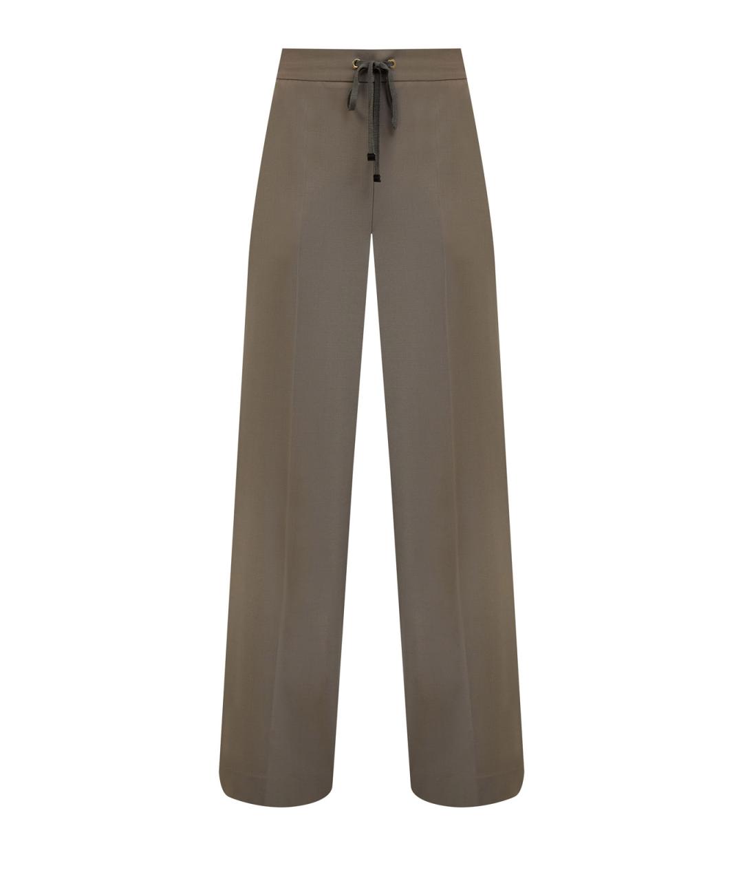 LORENA ANTONIAZZI Коричневые полиэстеровые прямые брюки, фото 1