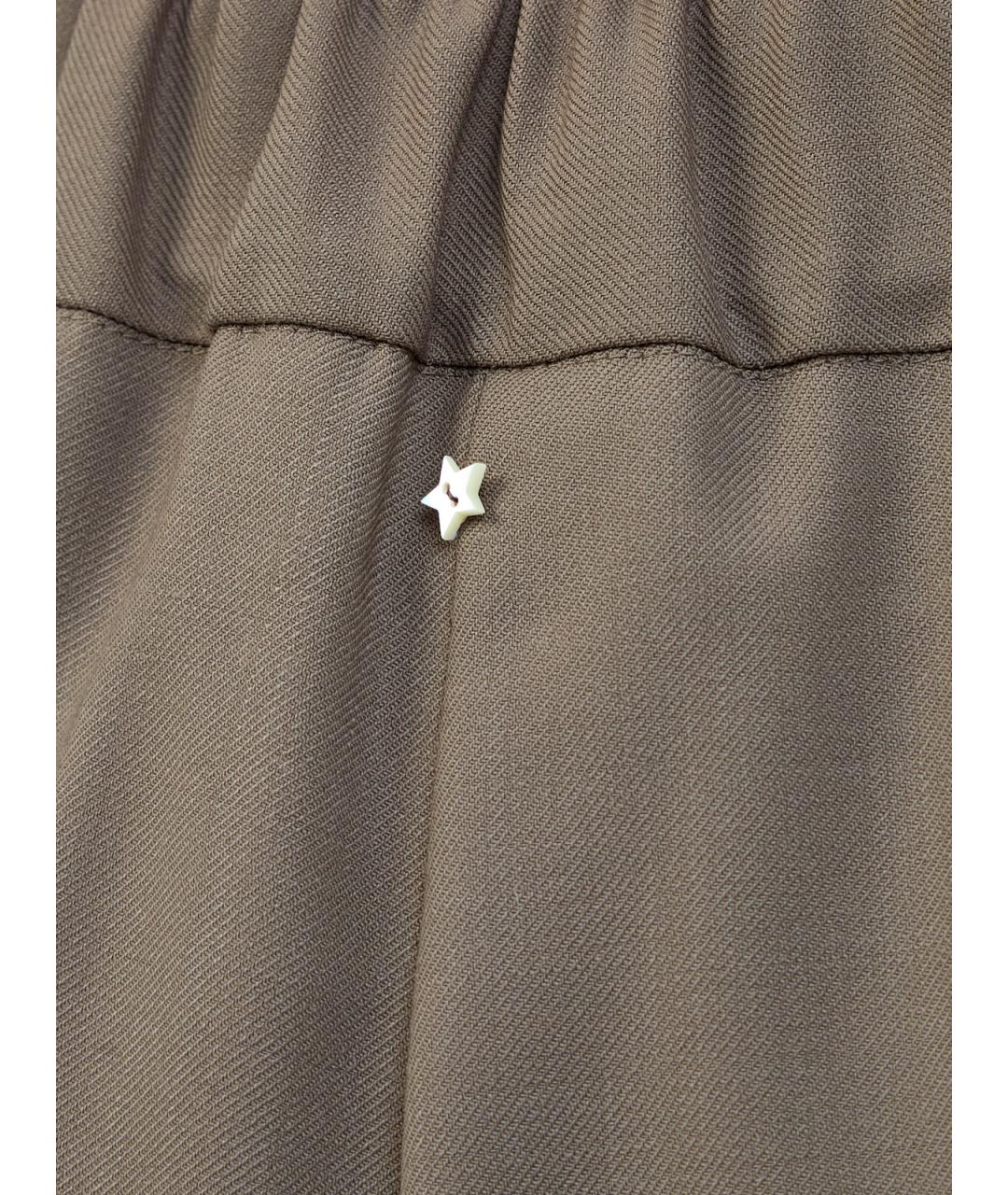 LORENA ANTONIAZZI Коричневые полиэстеровые прямые брюки, фото 5