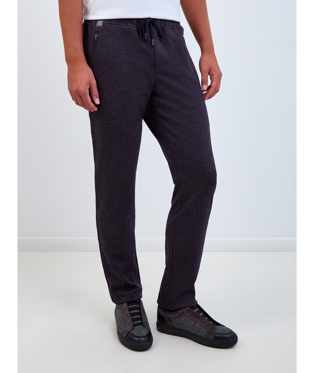 CAPOBIANCO Коричневые шерстяные повседневные брюки, фото 3