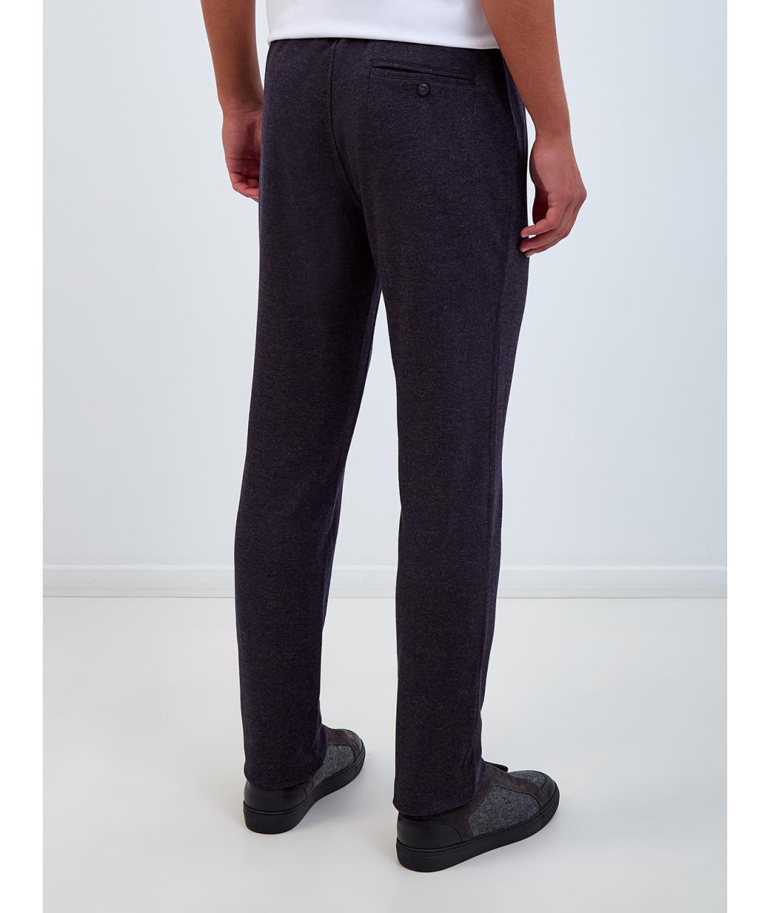 CAPOBIANCO Коричневые шерстяные повседневные брюки, фото 4