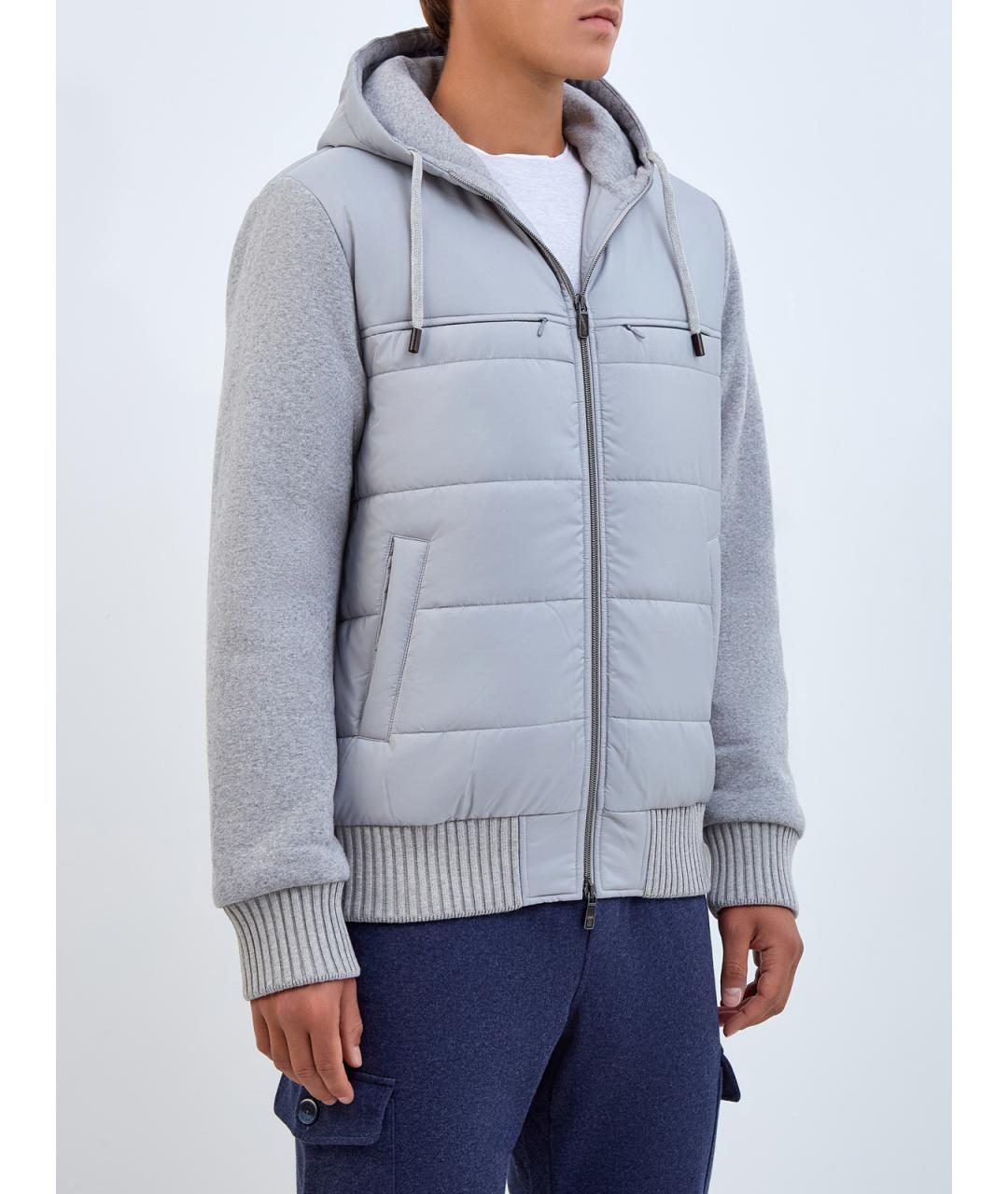 CAPOBIANCO Серая полиэстеровая куртка, фото 3