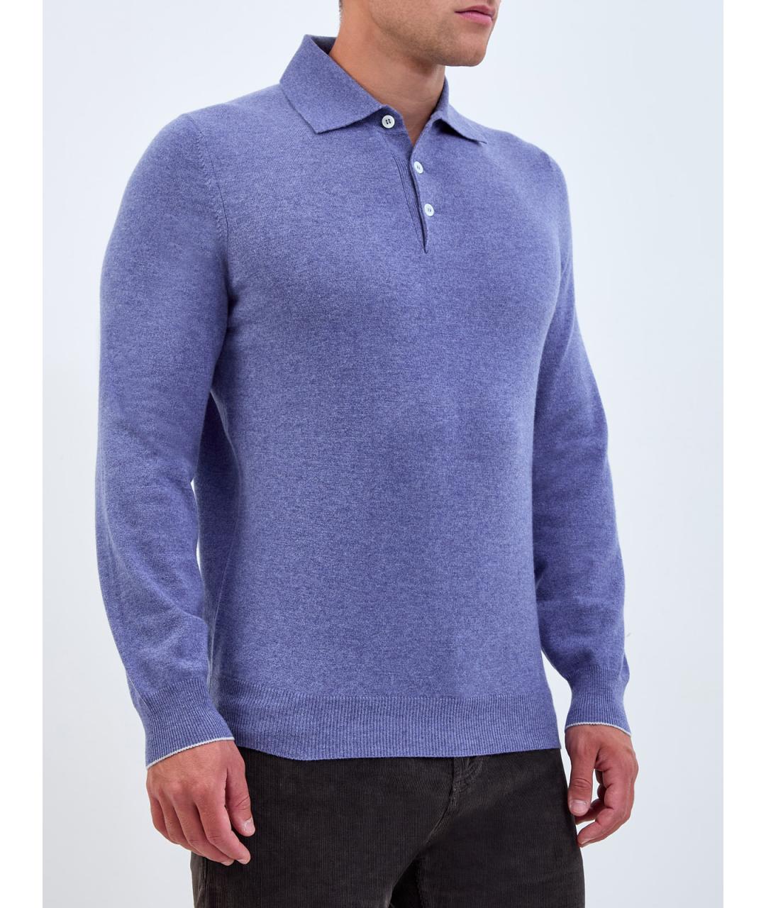 BRUNELLO CUCINELLI Голубой кашемировый джемпер / свитер, фото 3