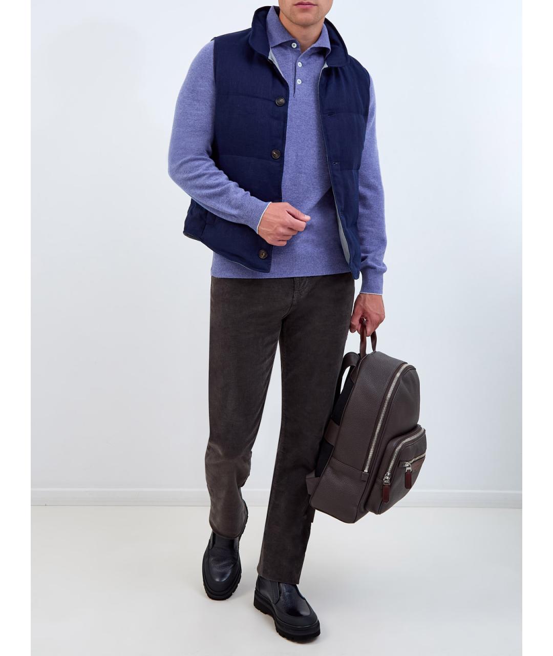 BRUNELLO CUCINELLI Голубой кашемировый джемпер / свитер, фото 2