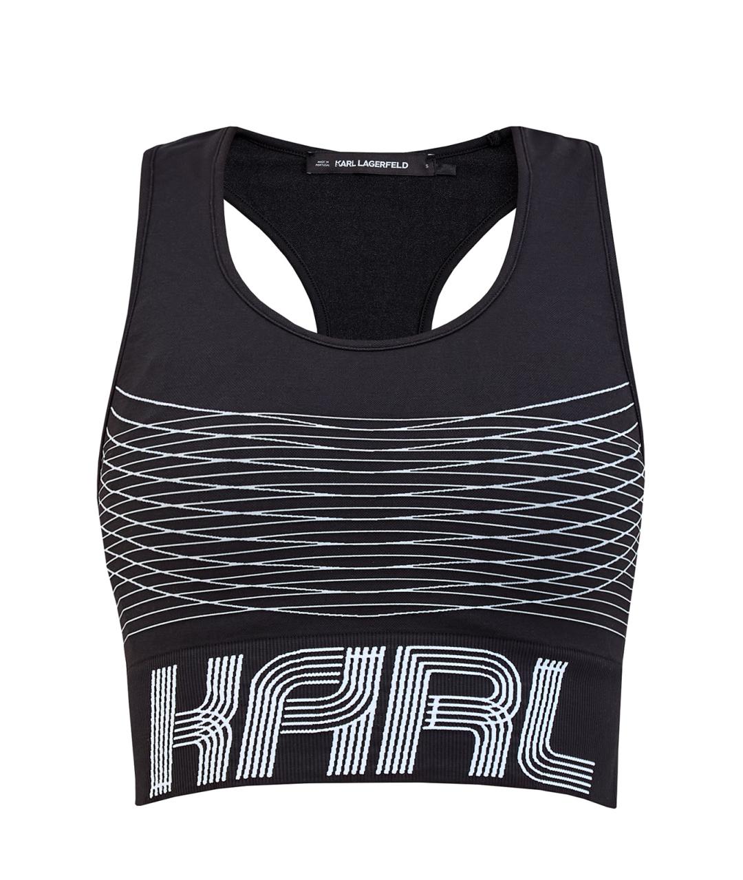 KARL LAGERFELD Черная полиамидовая майка, фото 1
