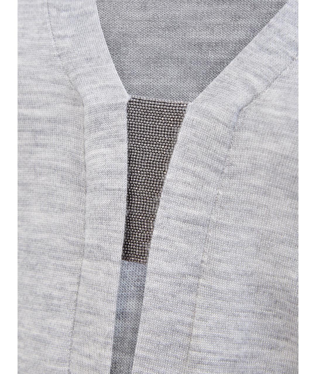 BRUNELLO CUCINELLI Серый кашемировый джемпер / свитер, фото 3