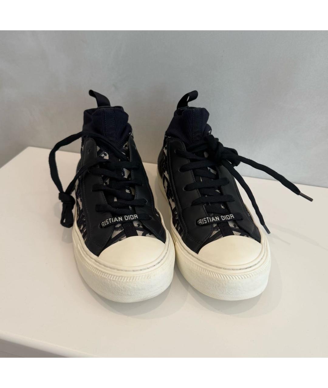 CHRISTIAN DIOR Темно-синие текстильные кеды, фото 2