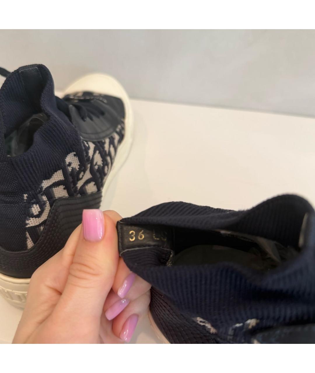 CHRISTIAN DIOR Темно-синие текстильные кеды, фото 7