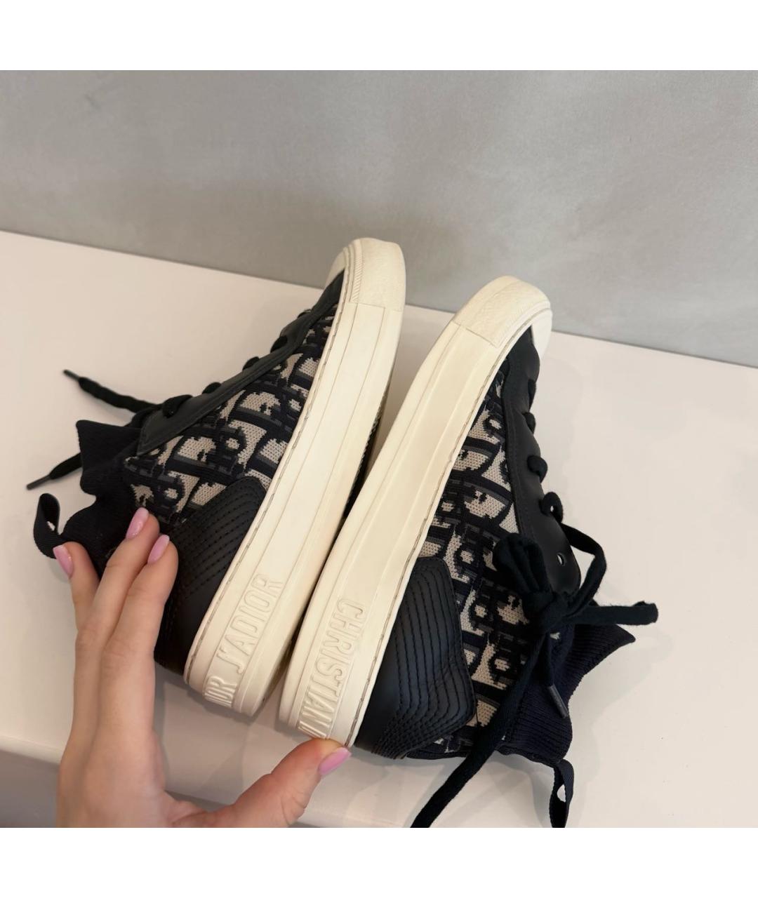 CHRISTIAN DIOR Темно-синие текстильные кеды, фото 5