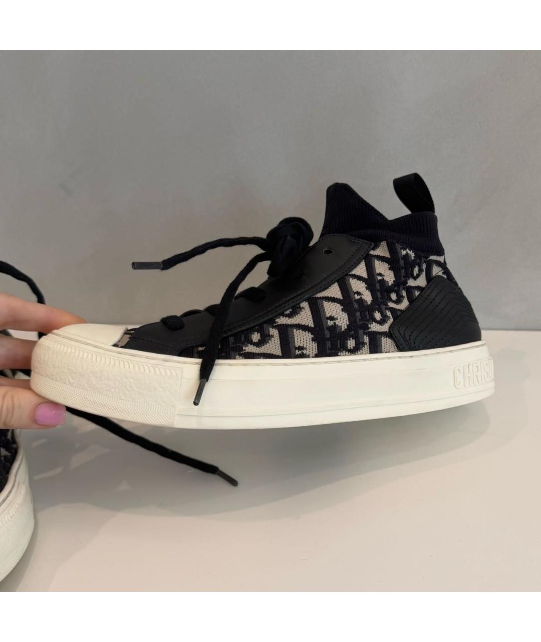 CHRISTIAN DIOR Темно-синие текстильные кеды, фото 4