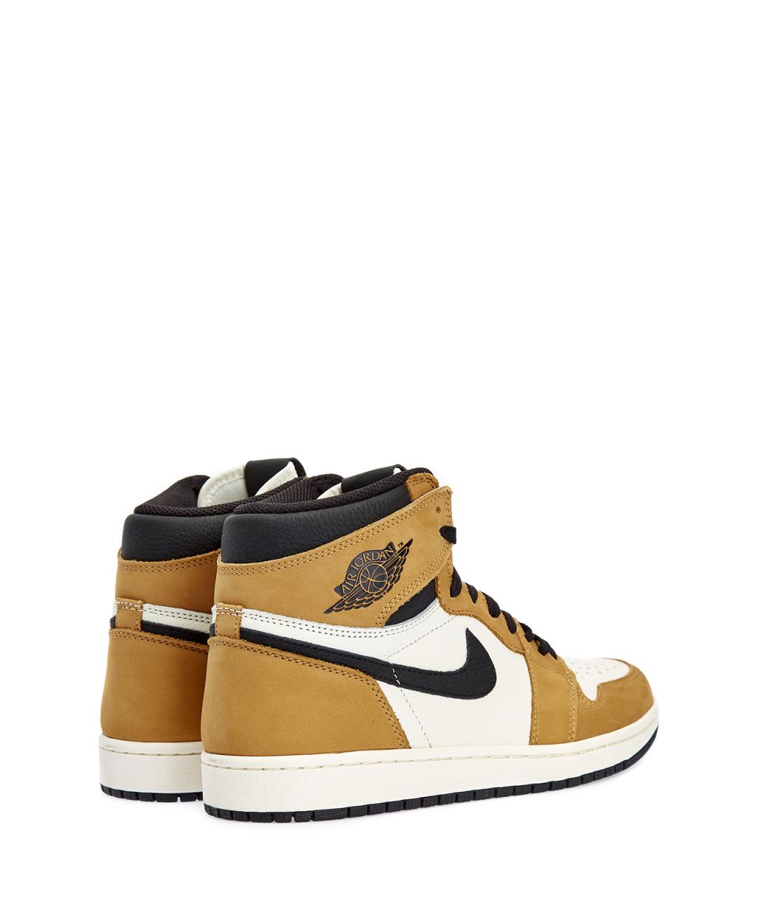 JORDAN Желтые нубуковые высокие кроссовки / кеды, фото 3
