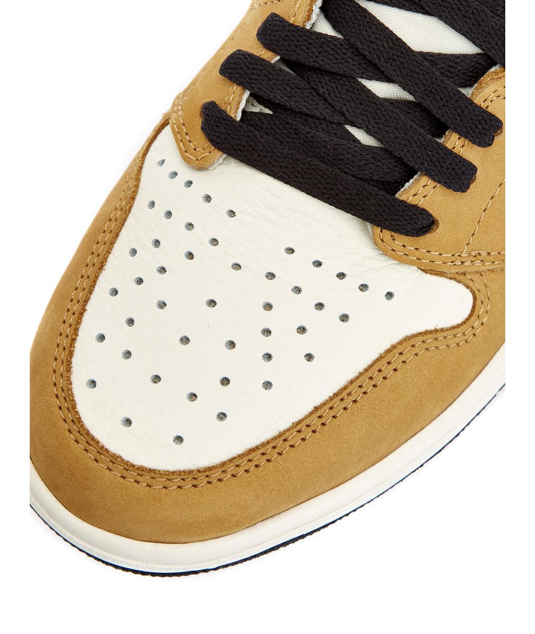 JORDAN Желтые нубуковые высокие кроссовки / кеды, фото 5