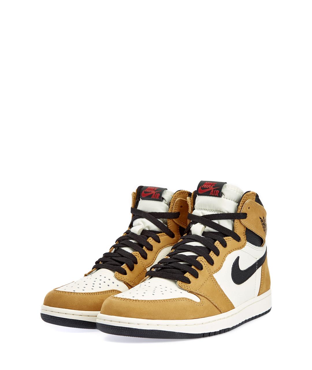 JORDAN Желтые нубуковые высокие кроссовки / кеды, фото 2