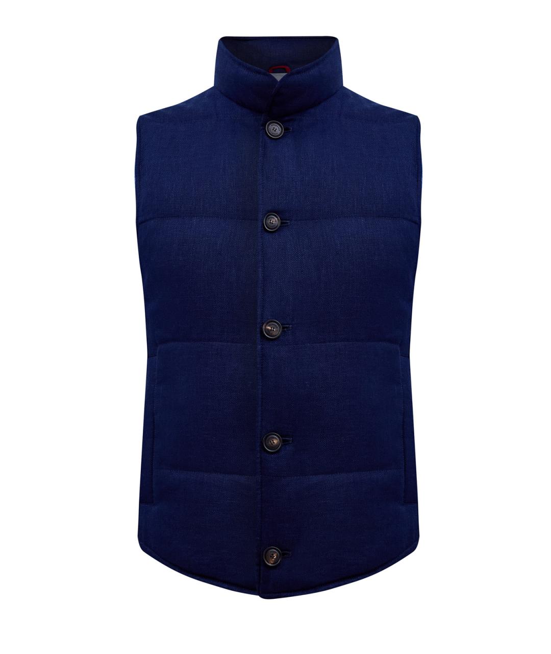BRUNELLO CUCINELLI Синий льняной жилет, фото 1