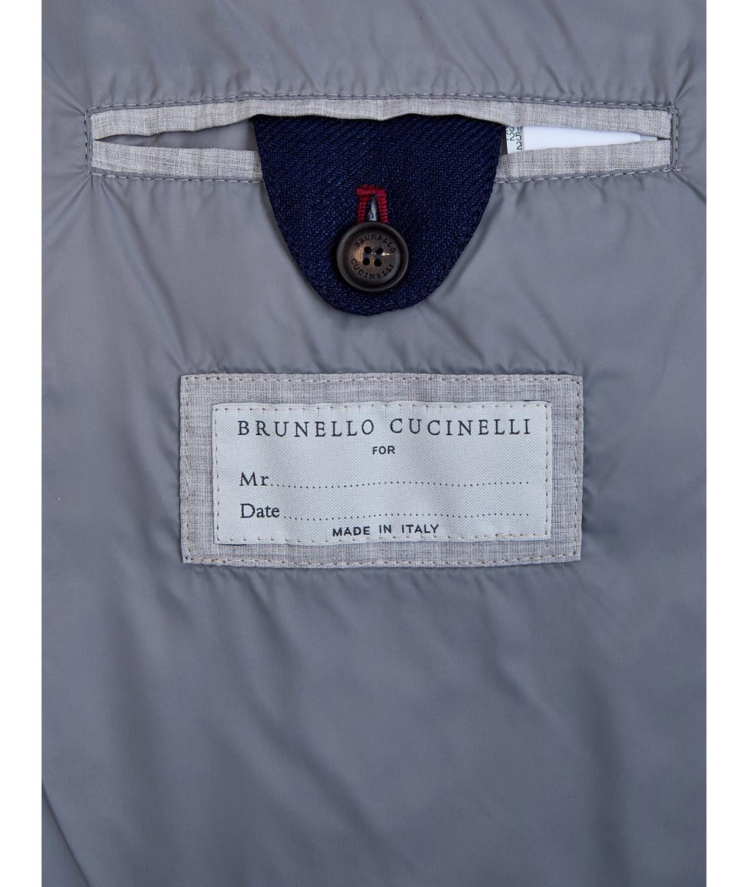 BRUNELLO CUCINELLI Синий льняной жилет, фото 6