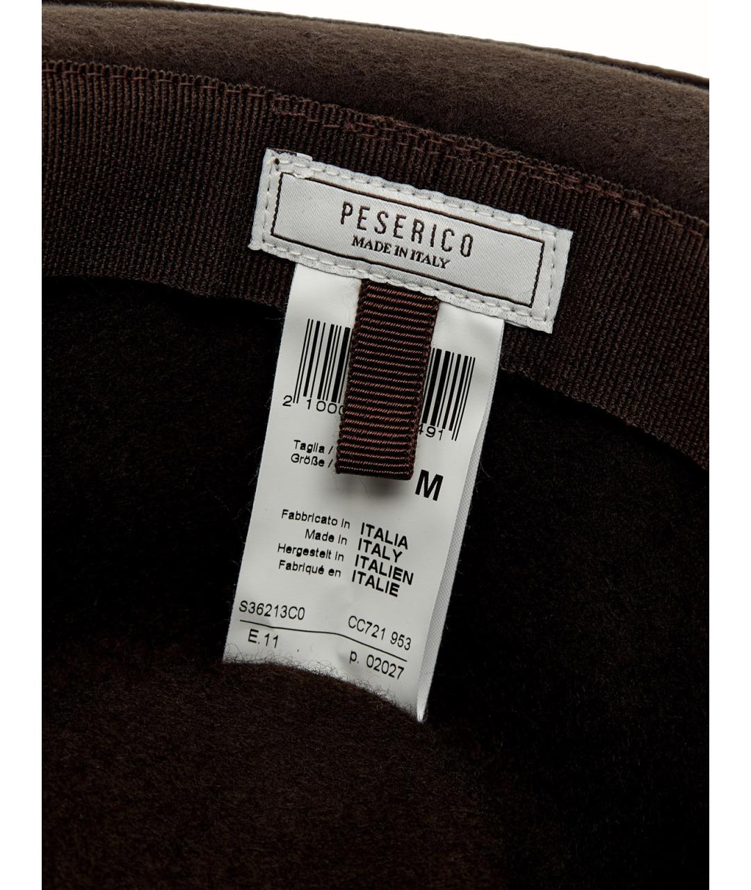 PESERICO Коричневая шерстяная шляпа, фото 7