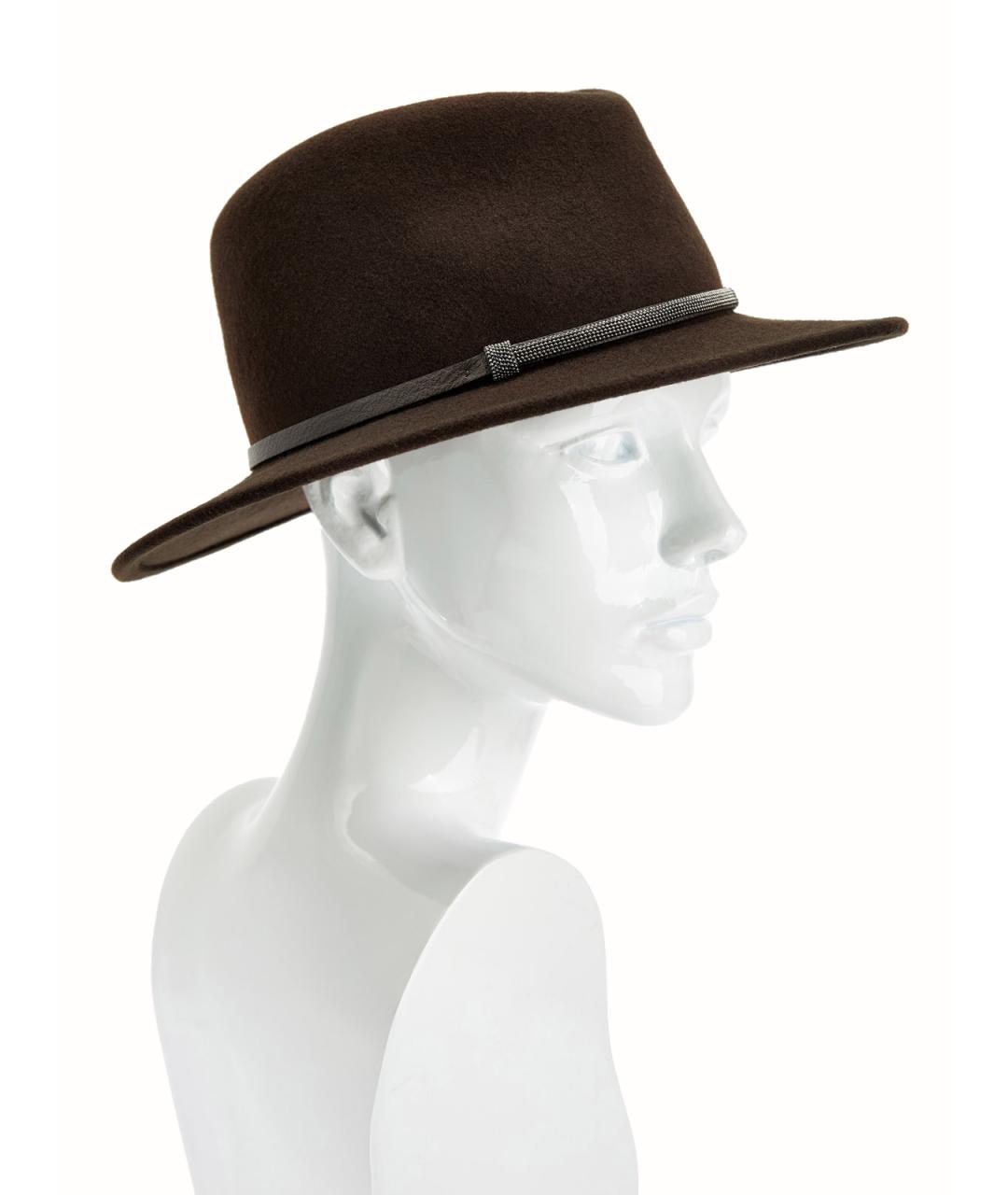 PESERICO Коричневая шерстяная шляпа, фото 3
