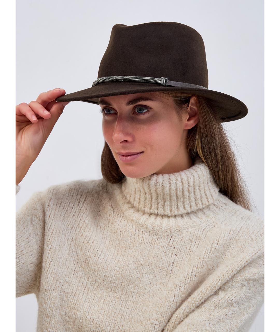PESERICO Коричневая шерстяная шляпа, фото 2