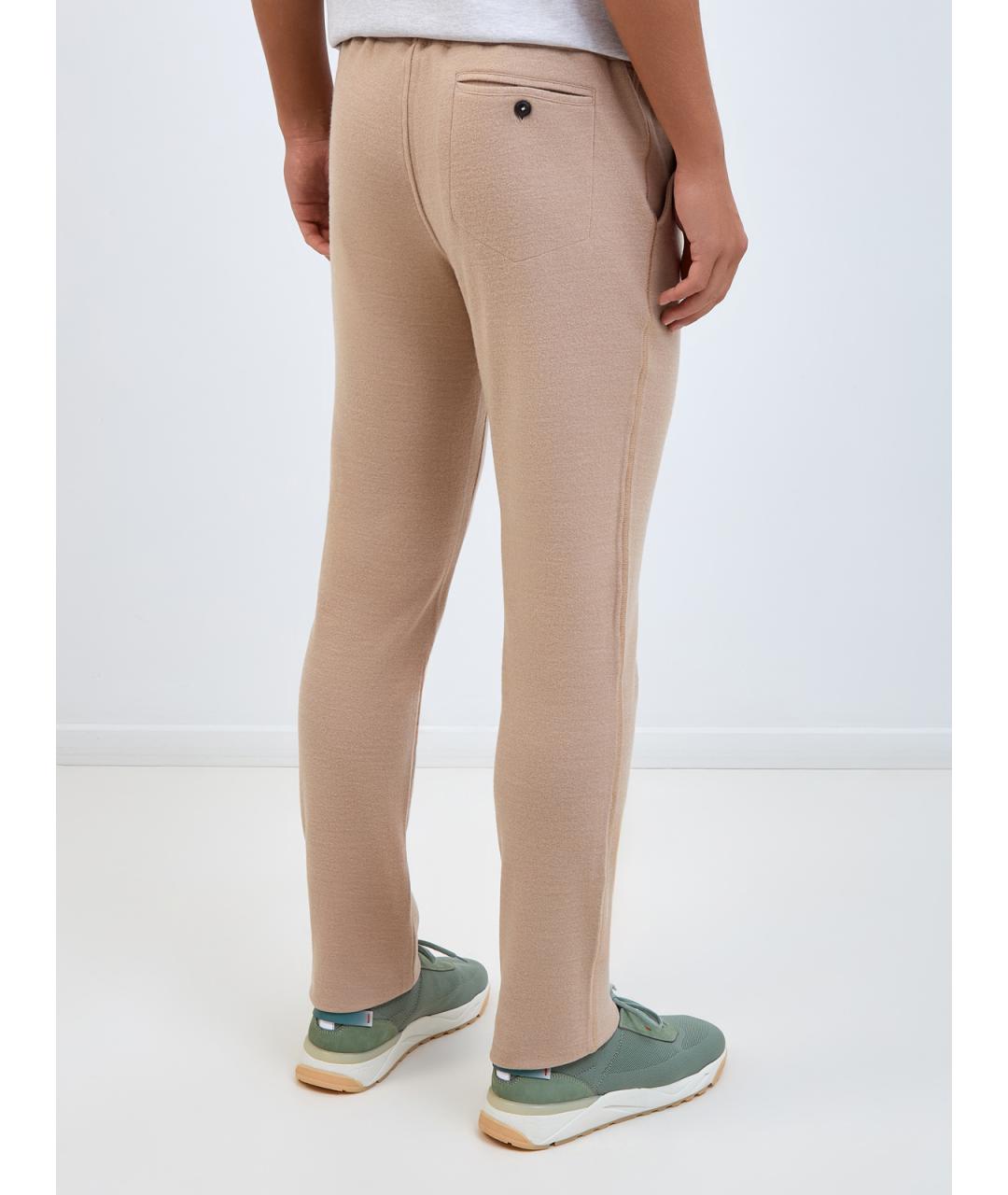 CAPOBIANCO Бежевые хлопковые повседневные брюки, фото 4