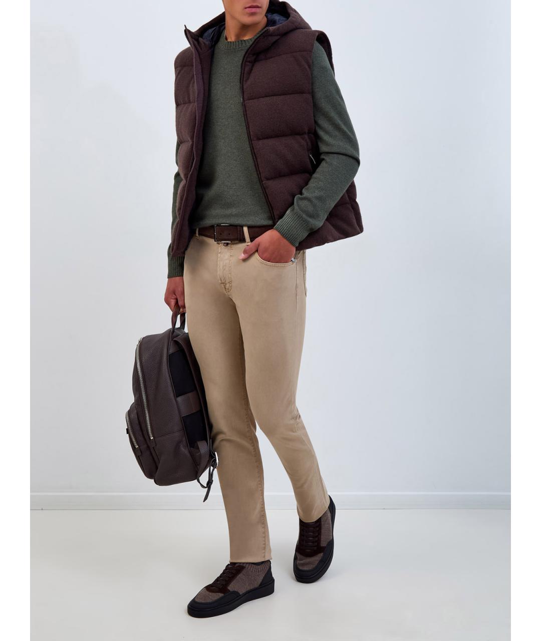 JACOB COHEN Бежевые повседневные брюки, фото 2