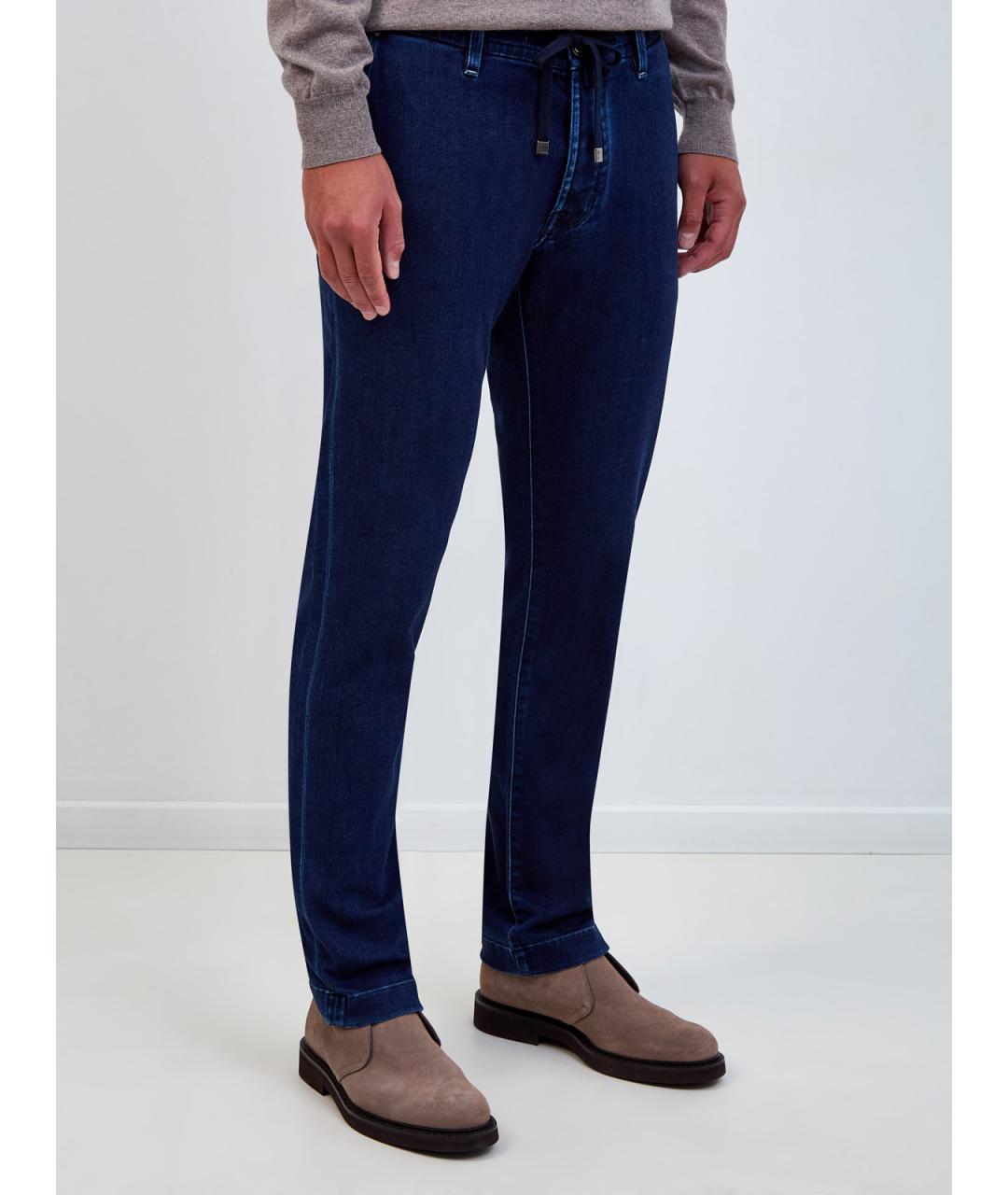 JACOB COHEN Темно-синие хлопковые прямые джинсы, фото 3