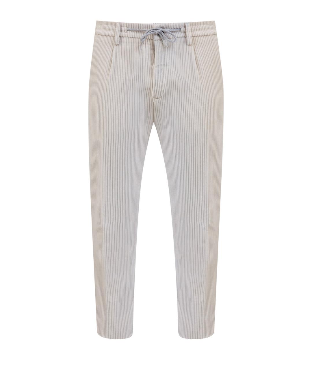 ELEVENTY Бежевые хлопковые повседневные брюки, фото 1