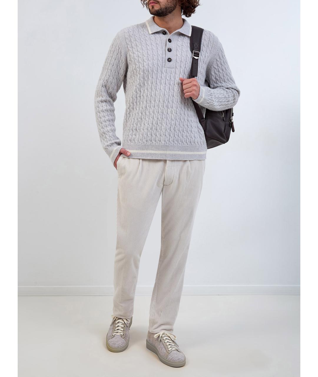 ELEVENTY Бежевые хлопковые повседневные брюки, фото 2