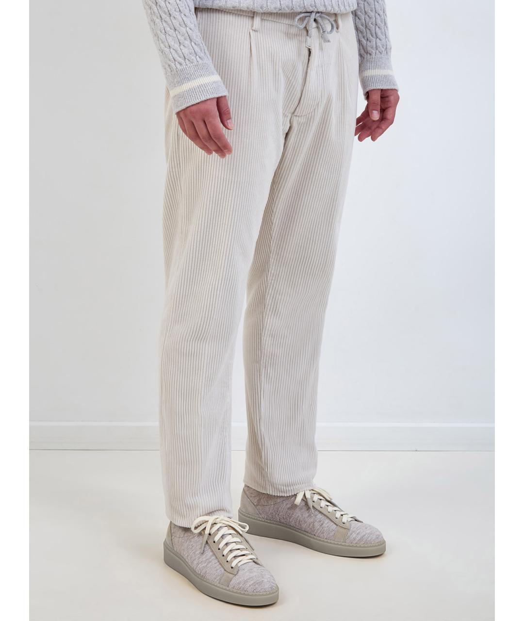 ELEVENTY Бежевые хлопковые повседневные брюки, фото 3