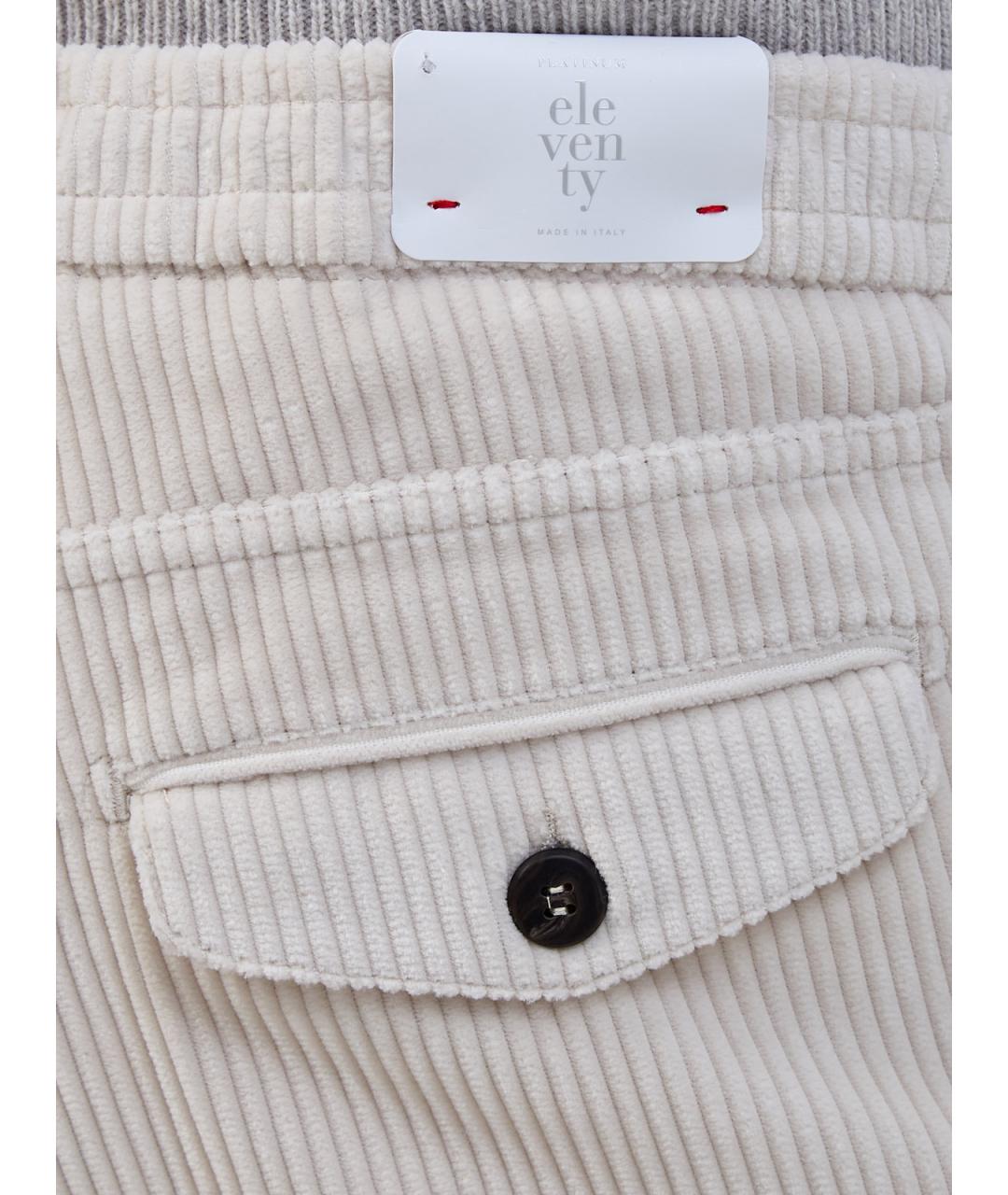 ELEVENTY Бежевые хлопковые повседневные брюки, фото 5