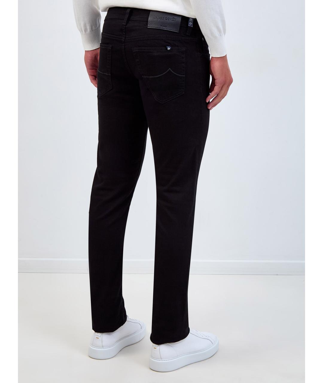 JACOB COHEN Черные хлопковые прямые джинсы, фото 4