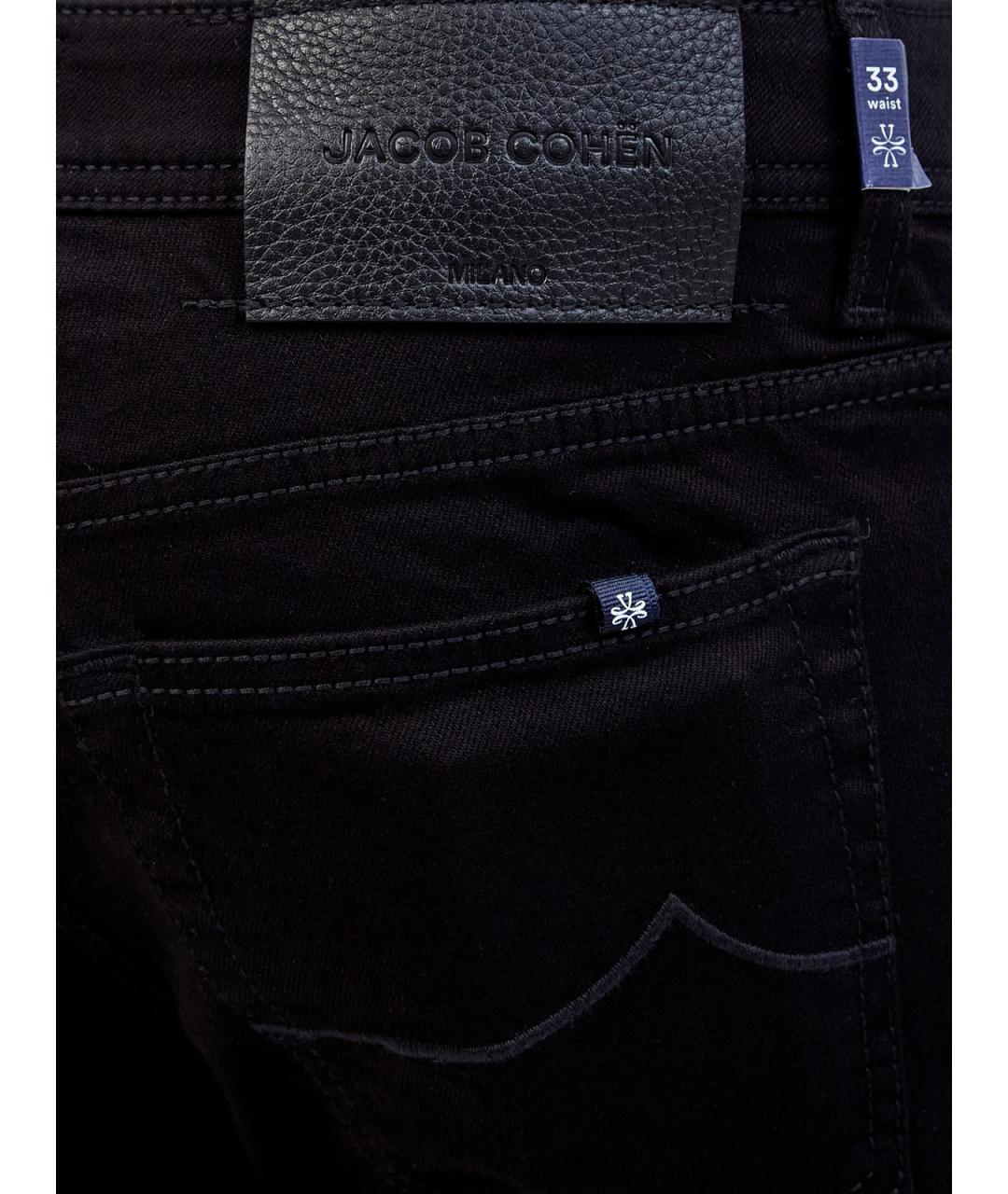 JACOB COHEN Черные хлопковые прямые джинсы, фото 5