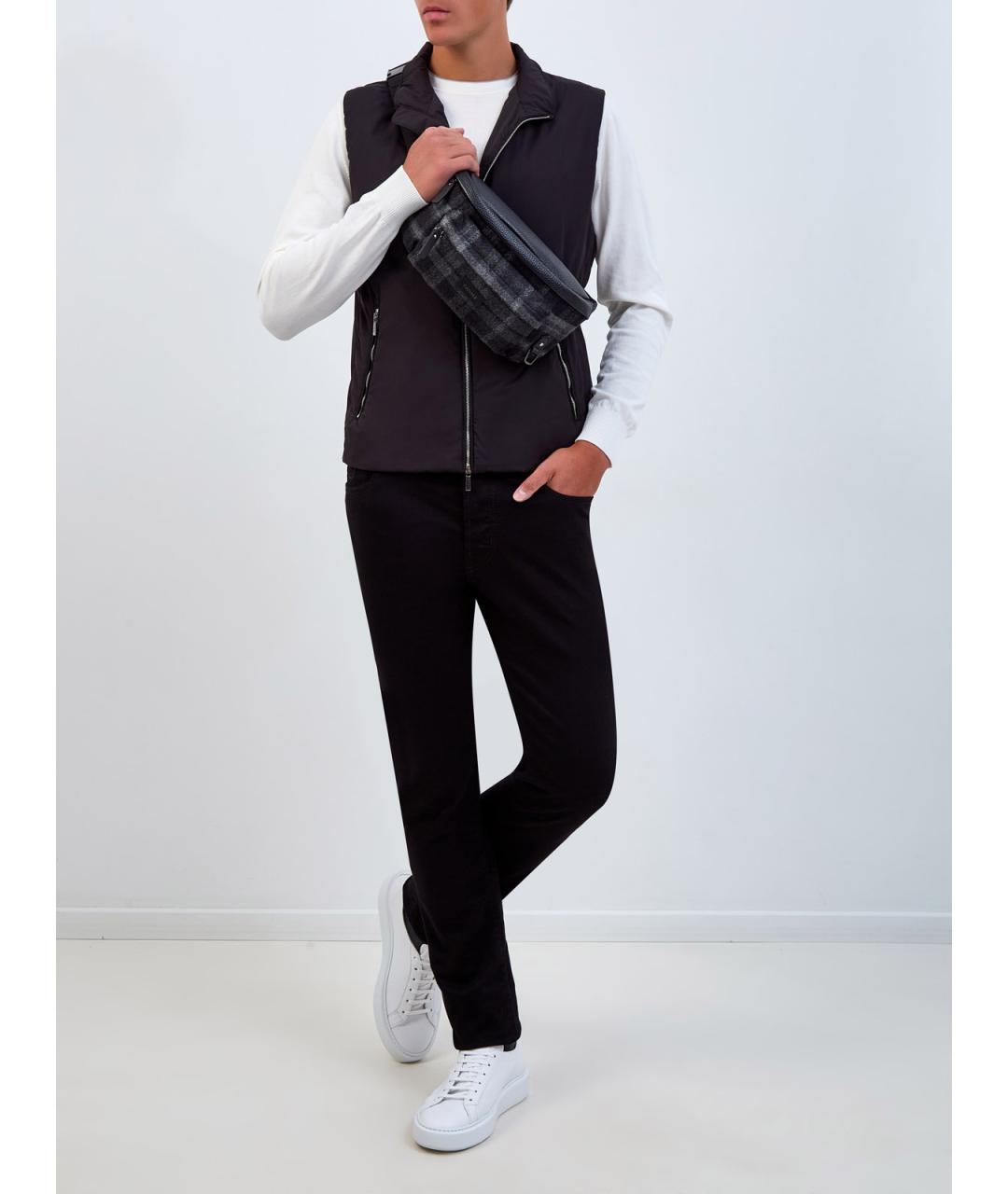 JACOB COHEN Черные хлопковые прямые джинсы, фото 2