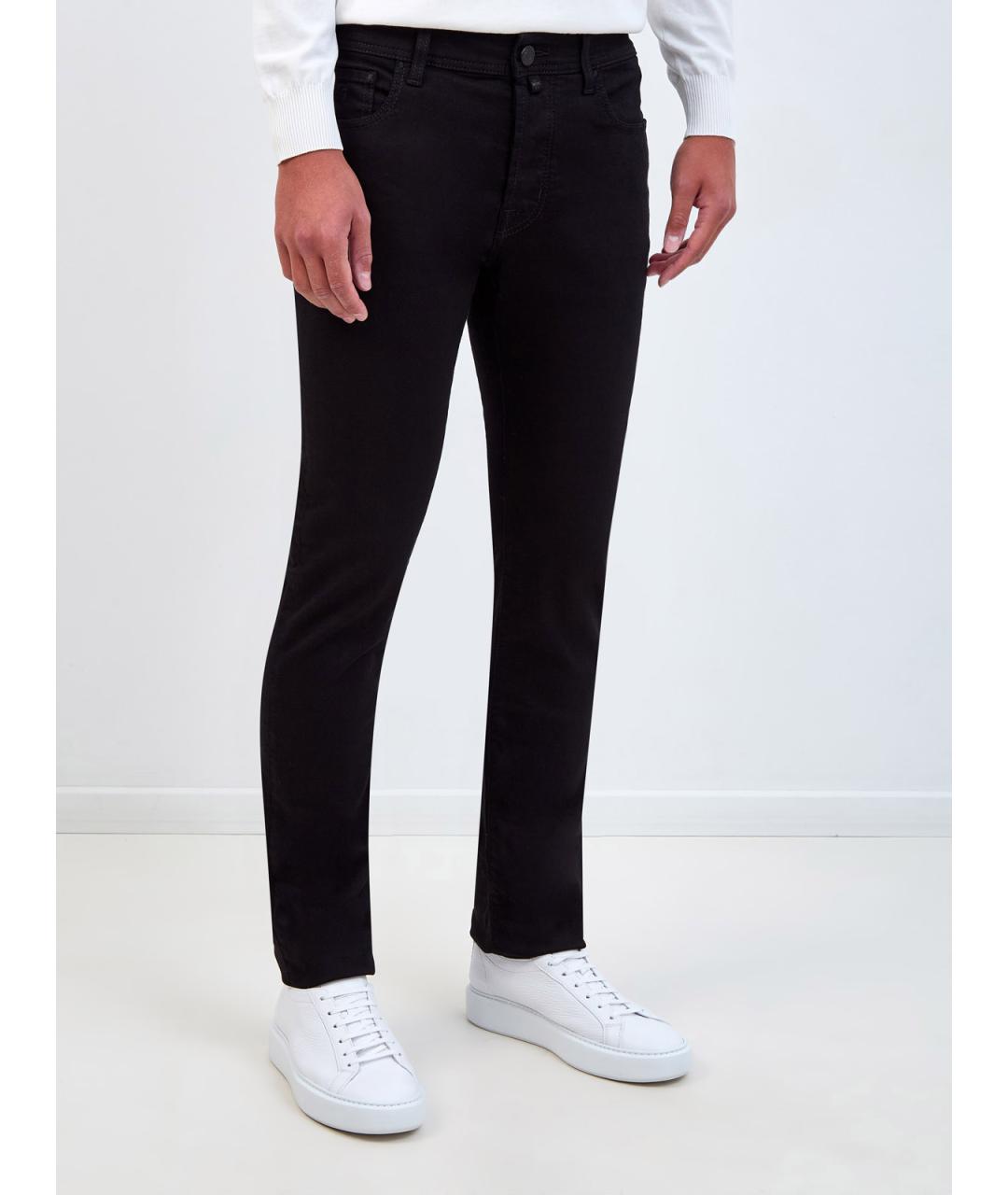 JACOB COHEN Черные хлопковые прямые джинсы, фото 3