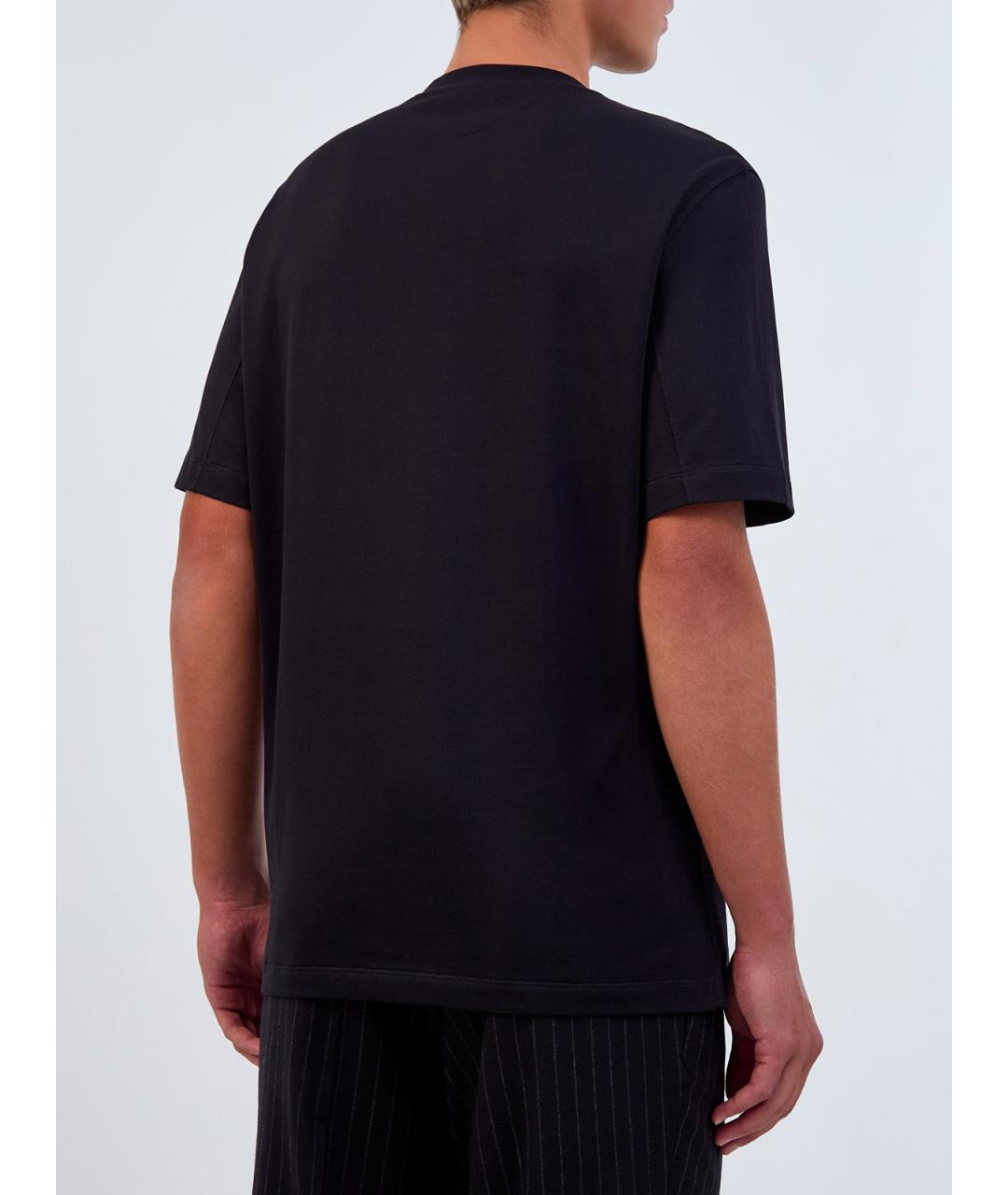 BRUNELLO CUCINELLI Черная хлопковая футболка, фото 4