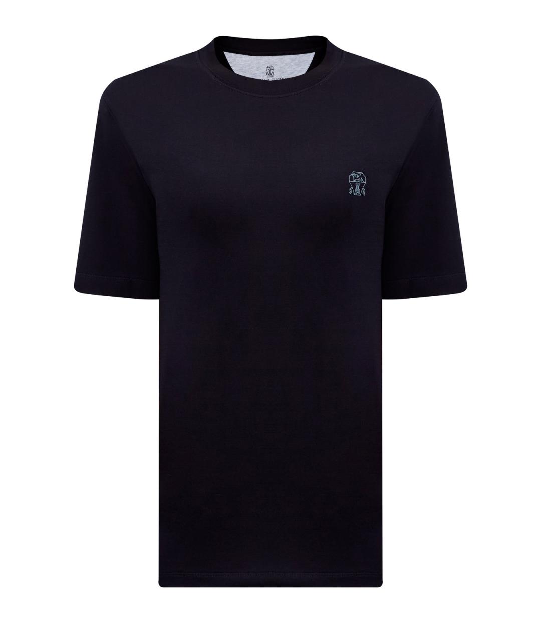 BRUNELLO CUCINELLI Черная хлопковая футболка, фото 1