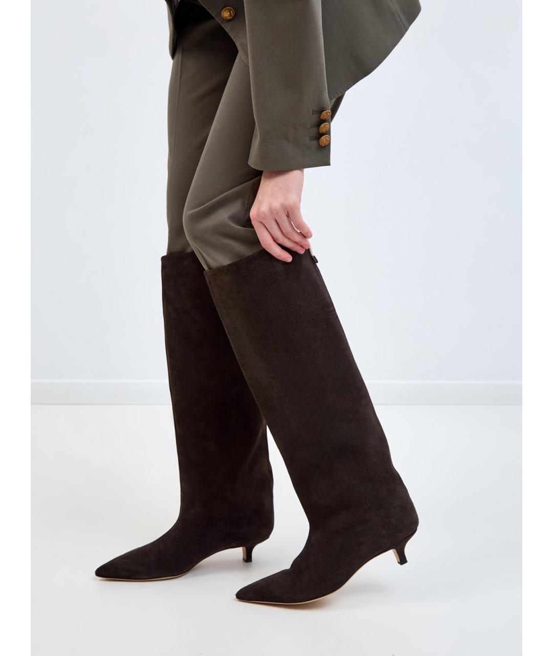 LORENA ANTONIAZZI Коричневые замшевые сапоги, фото 2